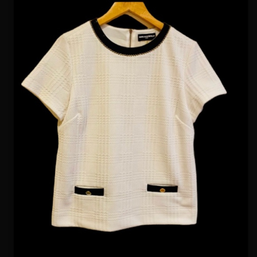 Paris Karl Lagerfeld black & white zip top M